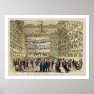 A Mask Boll vid Fenice Theater, Venedig, 19:e Poster