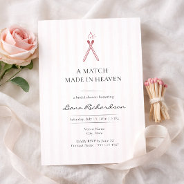 A Match Made in Heaven Elegant Bridal Shower Inbjudningar