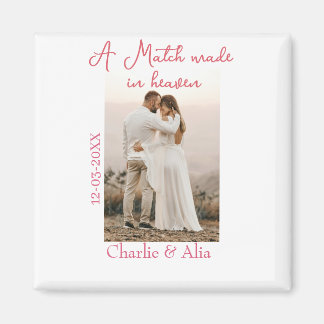 A match made in heaven photo wedding pink name sim magnet