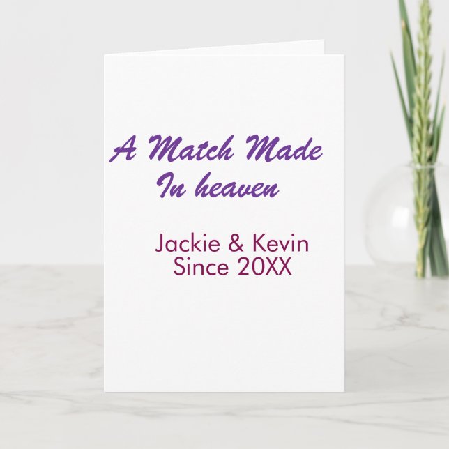 A match made in heaven purple mauve since year nam kort (Framsida)