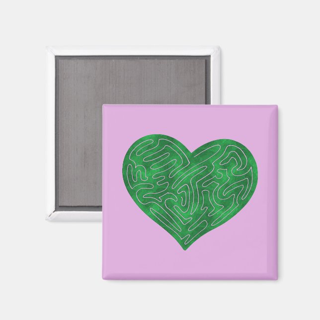 A-MAZE-HJÄRTA (GRÖNT) MAGNET (Front/Back)