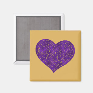 A-MAZE-HJÄRTA (LILA) MAGNET