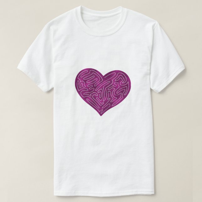 A-MAZE-HJÄRTA (MAGENTA) T SHIRT (Design framsida)