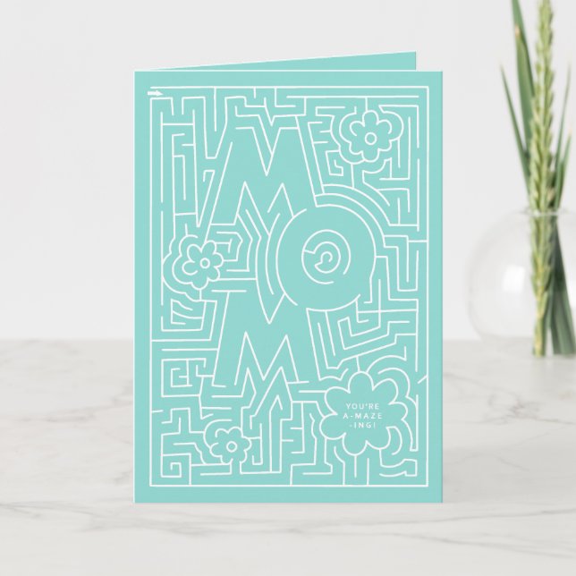 A-Maze-ing Mamma Födelsedagsdesign Kort (Framsida)