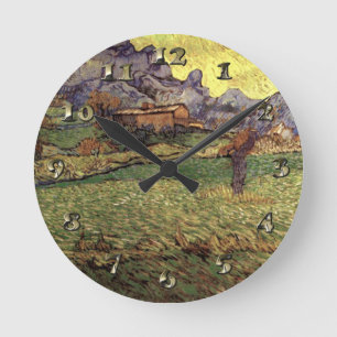A Meadow in the Mountians - Van Gogh Rund Klocka