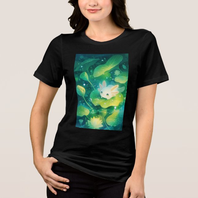 A Meadow of Petals Axolotl Secret Pond T Shirt (Framsida)