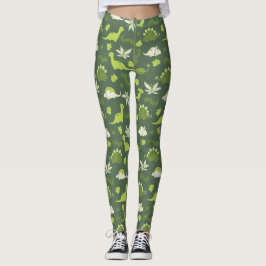 A med dinosaurilegeringar leggings