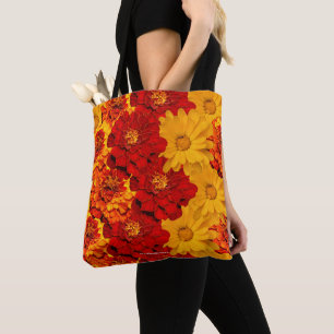 A Medley Red Gult and Orange Marigolds Tygkasse