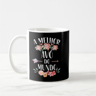 A Melhor Avo Do Mundo portugisisk Grandma Blommigt Kaffemugg