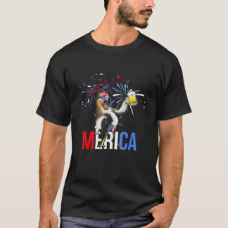 A-Merica Självständighetsdag Kyckling Öl Usa Flagg T Shirt