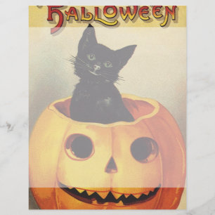 A Merry Halloween av Ellen Clapsaddle, Vintage Cat