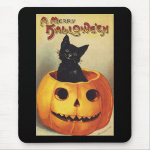 A Merry Halloween av Ellen Clapsaddle, Vintage Cat Musmatta