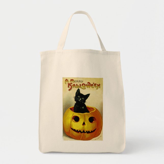 A Merry Halloween Kitten Tygkasse (Framsidan)