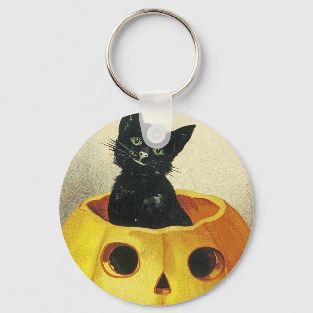 A Merry Haloween Kitten Nyckelring (Framsida)