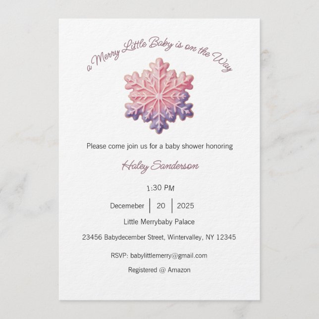 A Merry Little Baby is on the Way Invitation Inbjudningar (Framsida)