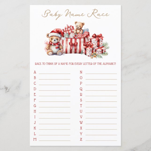 A Merry Little Baby Shower Baby Name Race Game (Framsida)
