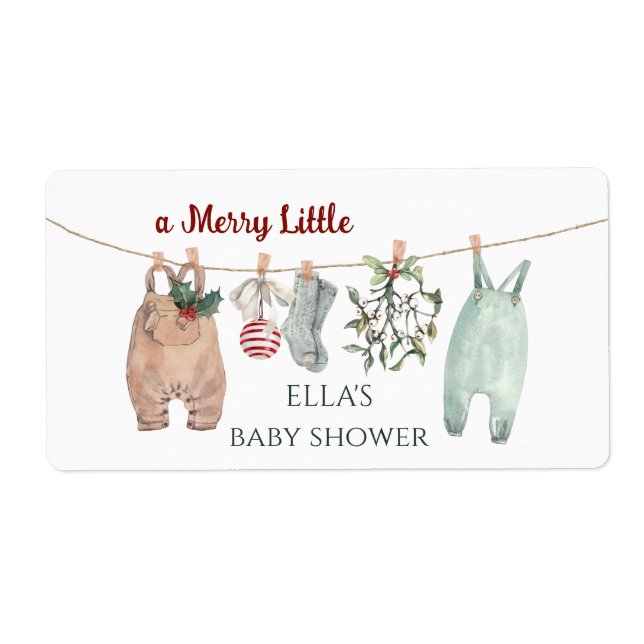 A Merry Little Baby Shower Christmas Clothes Fraktsedel (Framsidan)