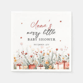 A Merry Little Baby Shower Christmas Florals Pappersservett