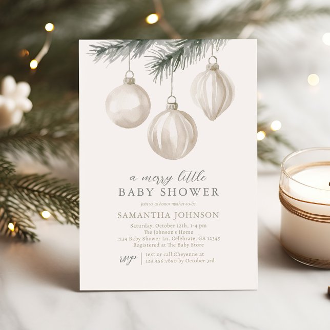 A Merry Little Baby Shower jul Ornaments Inv. Inbjudningar (Skapare uppladdad)