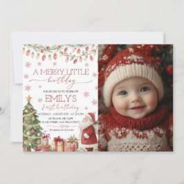 A Merry Little Birthday Photo Invite Inbjudningar