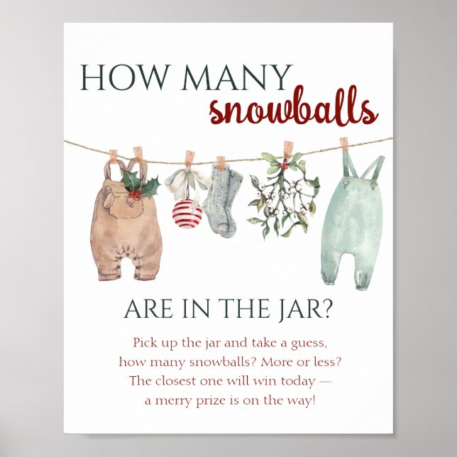 A Merry Little Christmas Clothes How Many Snowball Poster (Framsidan)