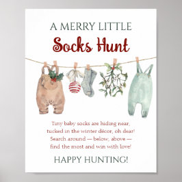 A Merry Little Christmas Clothes Socks Hunt Poster