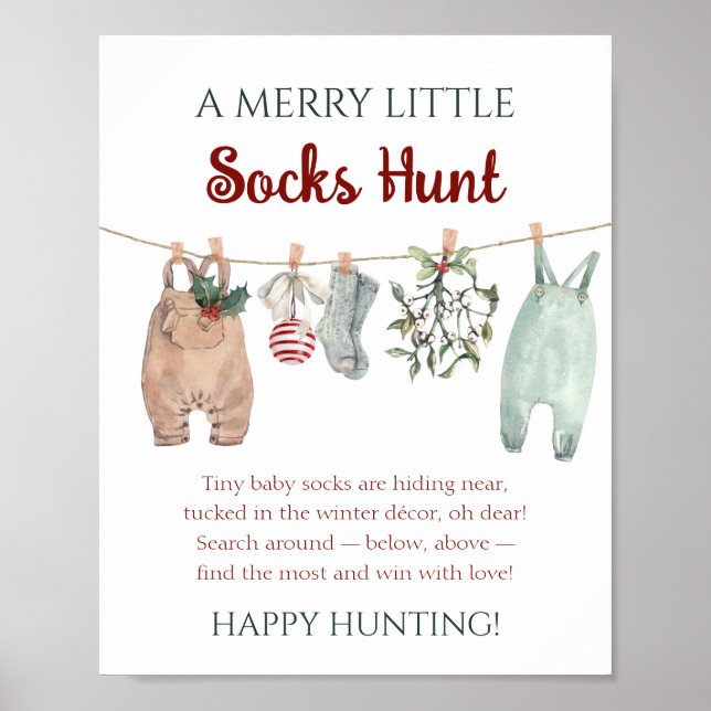 A Merry Little Christmas Clothes Socks Hunt Poster (Framsidan)