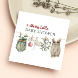 A Merry Little Girl Baby Shower Christmas Clothes Pappersservett