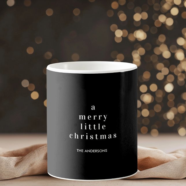 "A Merry Little jul Black and White Kaffemugg (Skapare uppladdad)