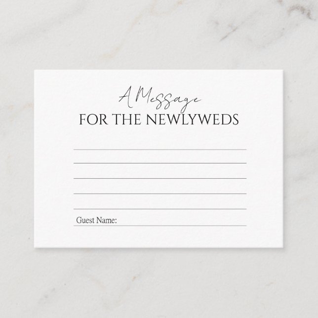 A Message for the Newlyweds Advice Card Rådkort (Framsida)