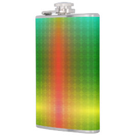 A metallic flask with a gradient green to yellow  fickplunta