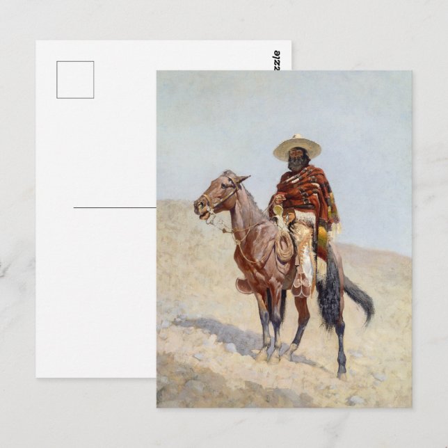 A Mexican Vaquero (1890) av Frederic Remington Vykort (Fram/baksida)