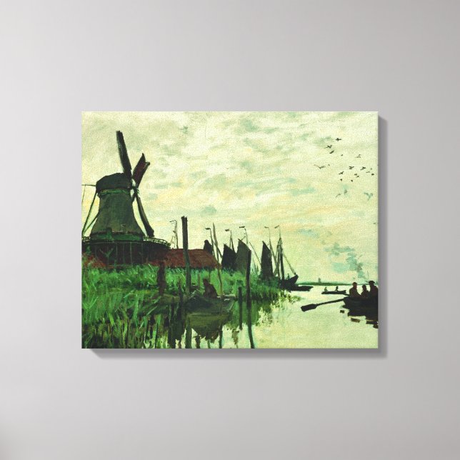 A Mill in Zandam 2 - Claude Monet - 1871 Canvastryck (Framsida)