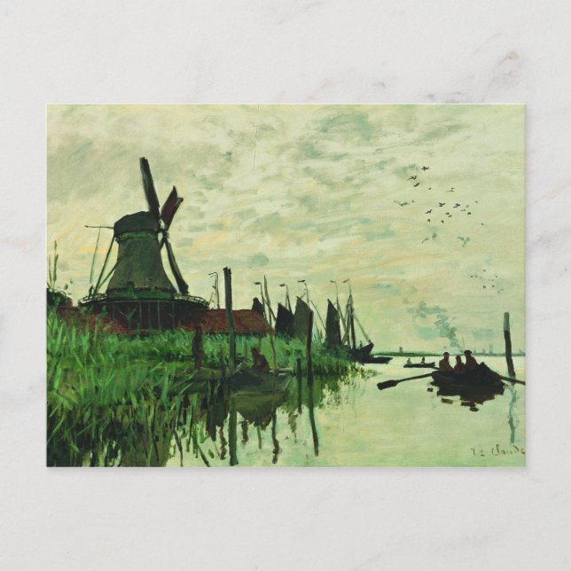 A Mill in Zandam 2 - Claude Monet - 1871 Vykort (Framsida)