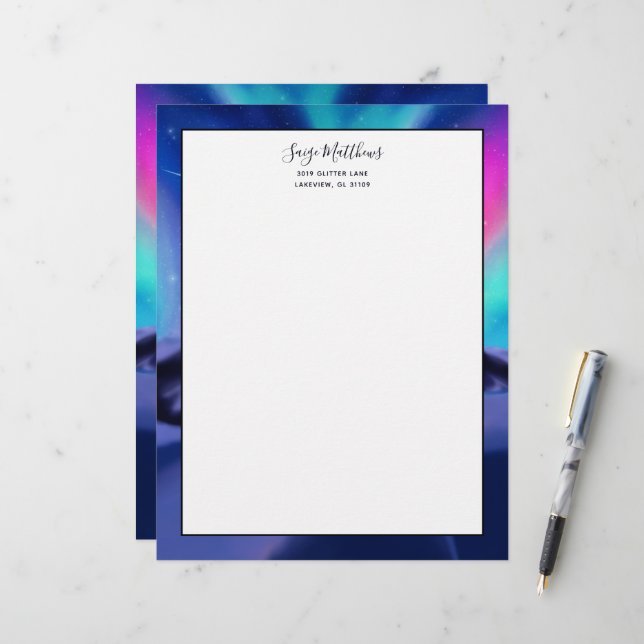 A Million Aurora Dreams Letterhead Brevhuvud (Fram/Back In Situ)