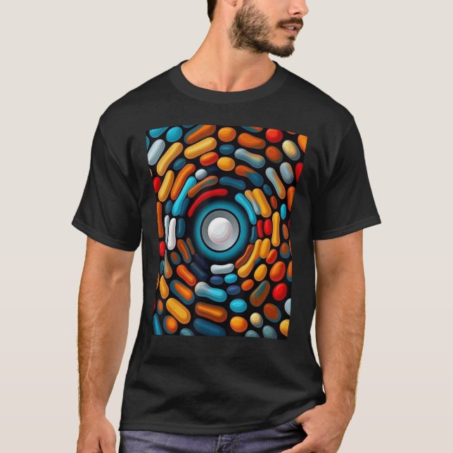A minimalistic optical abstract artwork t shirt (Framsida)