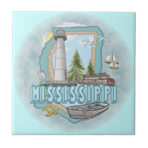 A Mississippi Lighthouse Kakelplatta