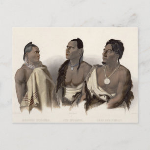 A Missouri Indian, en Oto India och chefen Vykort
