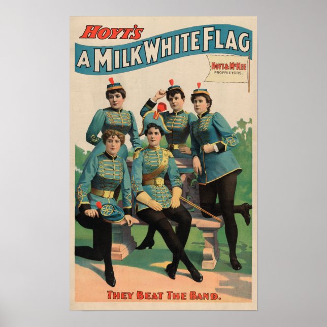 "A Mjölk White Flagga" Kvinnas Marching Band Poster (Framsidan)