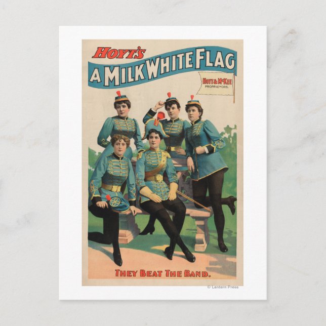 "A Mjölk White Flagga" Kvinnas Marching Band Vykort (Framsida)