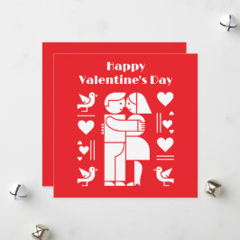 A modern Bauhaus-style Valentine’s Day Julkort