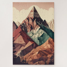 A Modern Mountain Landscape in Earthy Harmony Pussel