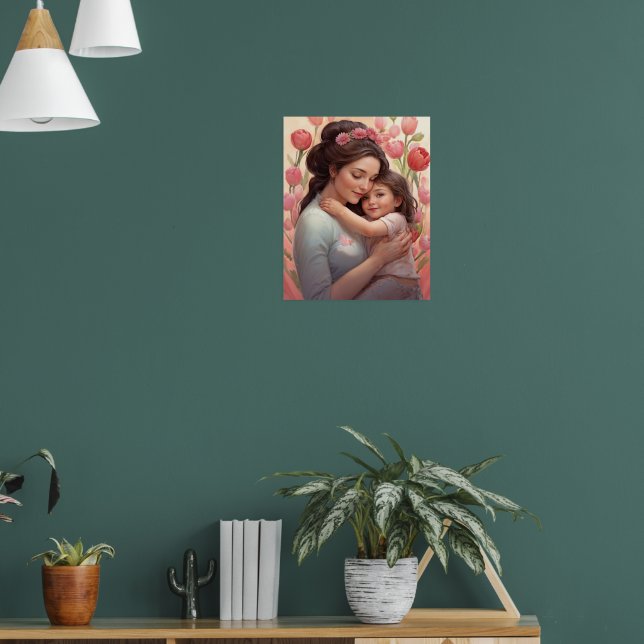 A Mödrar Embrace - Mor & DDotter Poster (Vardagsrum 1)