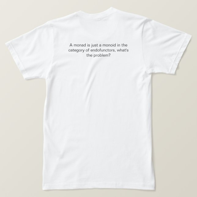 A monad tee shirt (Design baksida)