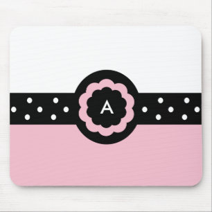 A: Monogram A Dold Rosa & White Mousepad Musmatta