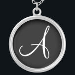 A Monogram Anpassningsbar Round Sterling silver Ch Silverpläterat Halsband<br><div class="desc">En Monogram Anpassningsbar Round Sterling silver Charm.</div>