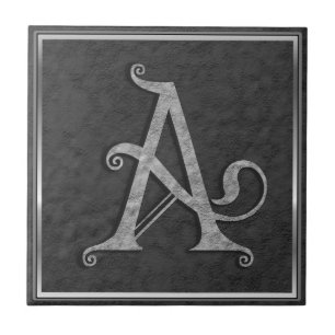 A Monogram "Medieval Grått Stone" keramiskt platt Kakelplatta
