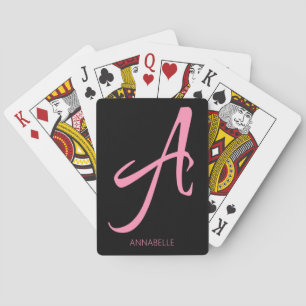 A Monogram Personlig Rosa Casinokort