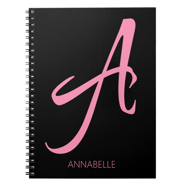 A Monogrammets Rosa för Personlig Anteckningsbok (Framsidan)