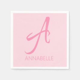 A Monogrammets Rosa för Personlig Pappersservett